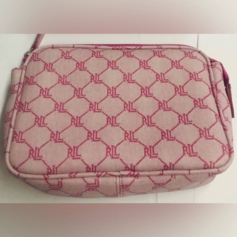 New 3 New Lauren Ralph Lauren Pink Cosmetic Bags iPhone Bag Signature RL Logo - Picture 3 of 14